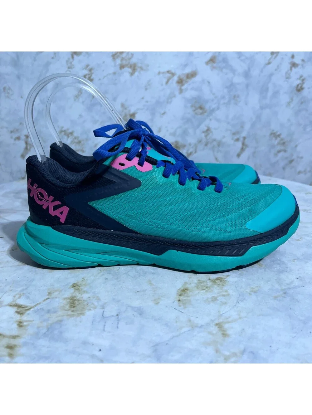 Hoka One One Zinal Women's Size 5.5 Running Shoes Blue Outdoor Vibram Sneakers